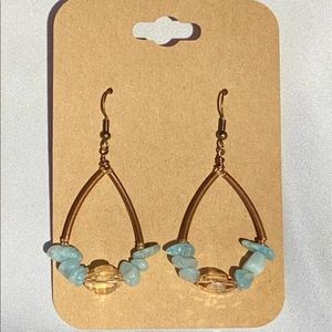 Handmade Aquamarine Chip Statement Earrings!
